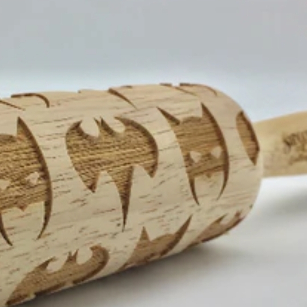 Batman Mask And Symbol Patterned Embossed Baking Rolling Pin - Picture 9 of 10